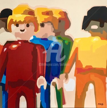 Pittura intitolato "Playmobil.jpg" da Adri Barbieux, Opera d'arte originale, Acrilico