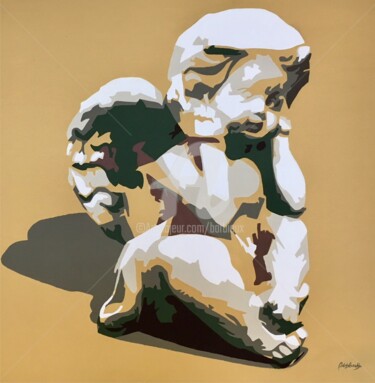 Painting titled "Archangel.jpg" by Adri Barbieux, Original Artwork, Acrylic Mounted on Wood Panel