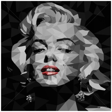 Arts numériques intitulée "Low Poly Marilyn.jpg" par Adri Barbieux, Œuvre d'art originale, Travail numérique 2D