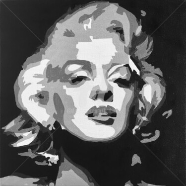 Painting titled "Marylin" by Adri Barbieux, Original Artwork, Acrylic Mounted on Wood Panel