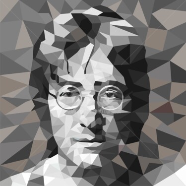 Digital Arts titled "Lennon Low Poly" by Adri Barbieux, Original Artwork, 2D Digital Work