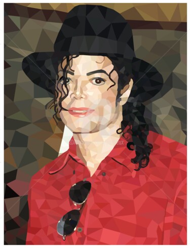 Digital Arts με τίτλο "Michael Jackson Low…" από Adri Barbieux, Αυθεντικά έργα τέχνης, 2D ψηφιακή εργασία