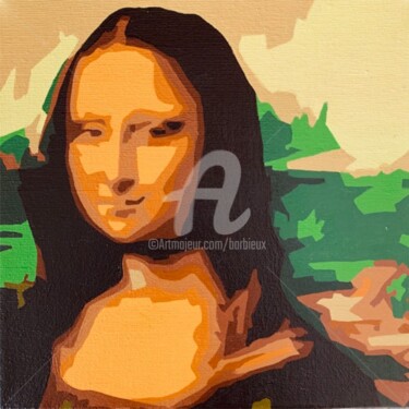 Painting titled "Mona" by Adri Barbieux, Original Artwork, Acrylic Mounted on Wood Panel