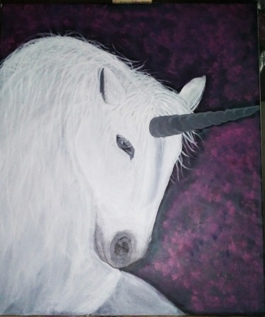 Painting titled "Unicornio" by Barbara Ribeiro, Original Artwork, Acrylic