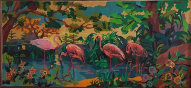Pintura titulada "couleurs" por Ado, Obra de arte original, Gouache Montado en Panel de madera