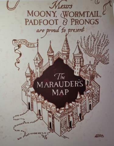 Pintura intitulada "Carte du Maraudeur.…" por Ado, Obras de arte originais, Marcador