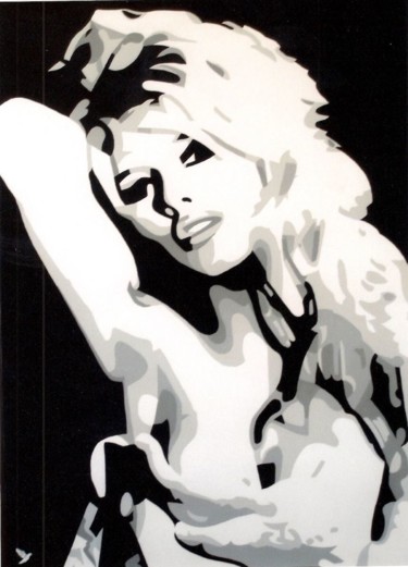 Malerei mit dem Titel "LE MYTHE " BARDOT "" von Ado, Original-Kunstwerk, Acryl