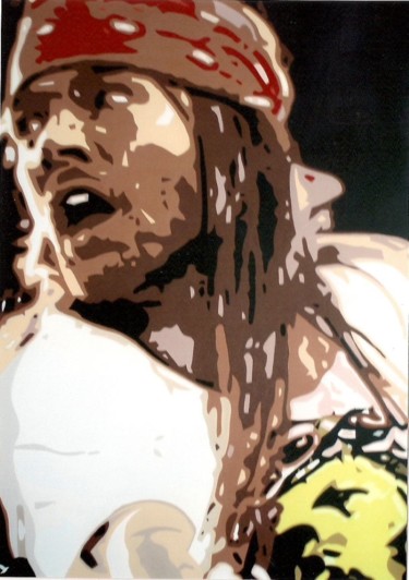 Pintura titulada "AXL - ROSE     " PO…" por Ado, Obra de arte original, Acrílico