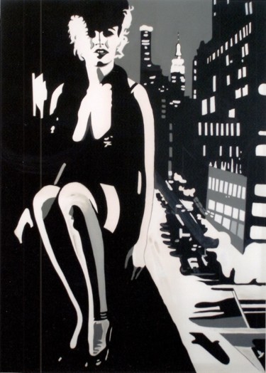 Peinture intitulée "NEW YORK     "  MAR…" par Ado, Œuvre d'art originale, Acrylique
