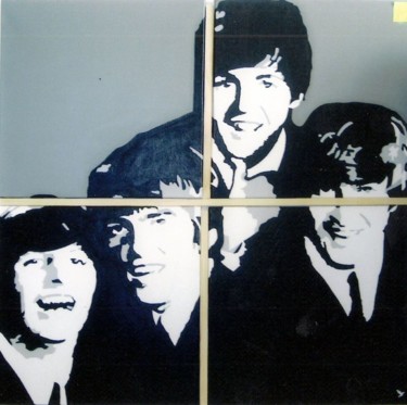 Painting titled "THE BEATLES" by Ado, Original Artwork, Acrylic
