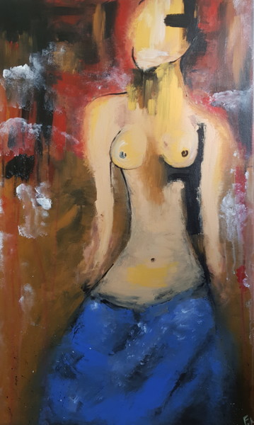 Painting titled "Feminin Prinzip" by Barbora Fabova, Original Artwork, Acrylic