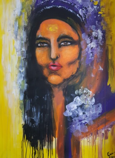 Painting titled "Oriental Princess" by Barbora Fabova, Original Artwork, Acrylic
