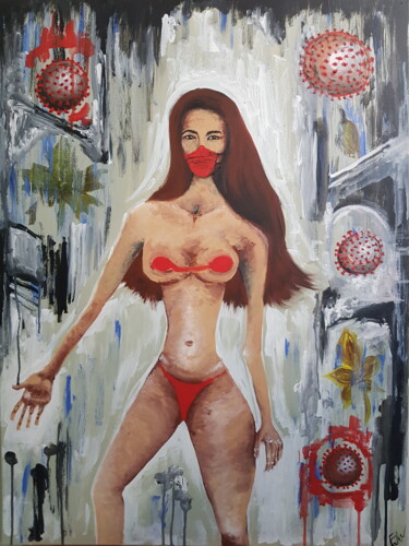 Malerei mit dem Titel "Corona" von Barbora Fabova, Original-Kunstwerk, Acryl