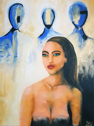 Painting titled "Botschaft an die Me…" by Barbora Fabova, Original Artwork, Acrylic