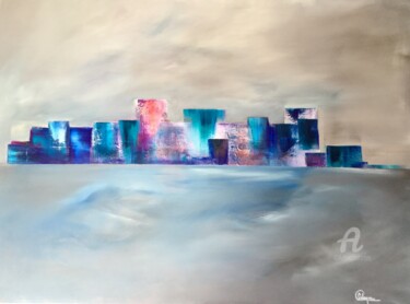 Painting titled "Urban spring" by Celine, Original Artwork, Acrylic