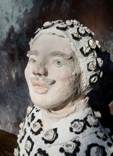 Skulptur mit dem Titel "fan de Céline" von Barbotine Ciselet, Original-Kunstwerk, Terra cotta