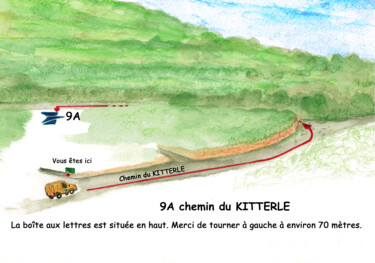 Рисунок под названием "9 A chemin K." - Barbouilletto, Подлинное произведение искусства, Акварель
