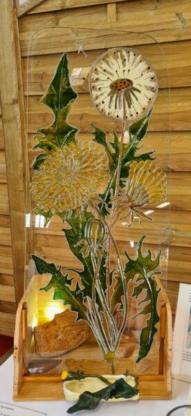 Sculpture intitulée "Dandelion" par Barbouilletto, Œuvre d'art originale, Résine