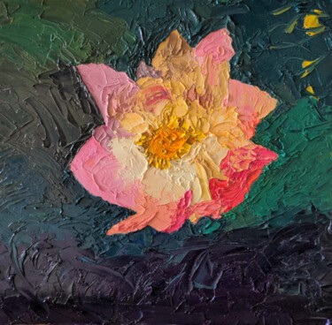 Painting titled "Nénuphar" by Barbour, Original Artwork, Oil