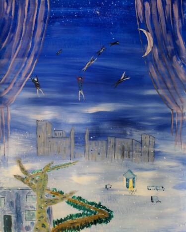 Malerei mit dem Titel "Neige" von Barbour, Original-Kunstwerk, Öl