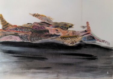 Картина под названием "Incendie 4" - Barbour, Подлинное произведение искусства, Масло
