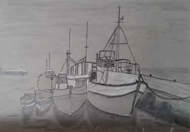 Zeichnungen mit dem Titel "Port" von Barbour, Original-Kunstwerk, Bleistift