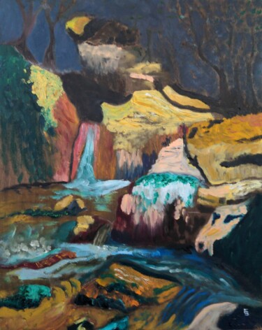 Painting titled "La source" by Barbour, Original Artwork, Oil