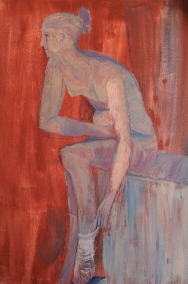 Peinture intitulée "Nue en spartiate" par Barbour, Œuvre d'art originale, Acrylique