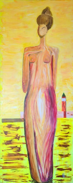 Peinture intitulée "La dame de Venise" par Barbour, Œuvre d'art originale, Huile Monté sur Châssis en bois