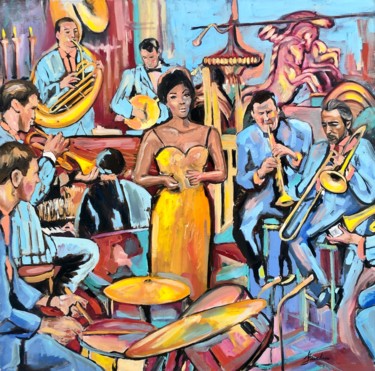 Painting titled "Jazz" by Barbsie, Original Artwork, Oil