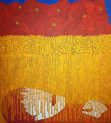 Картина под названием "Вороны" - Barbudaz, Подлинное произведение искусства, Акрил