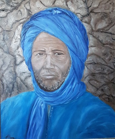 Painting titled "Tuareg" by Elena Pokasanieva, Original Artwork, Oil