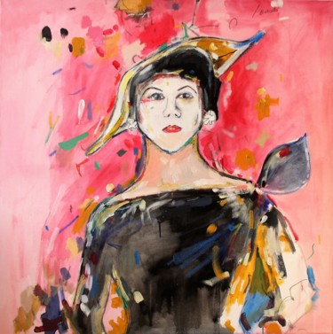 Pintura titulada "Mujer en rosa" por Celó, Obra de arte original, Oleo