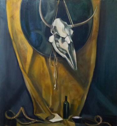 Картина под названием "Still life with a s…" - Yuliya Bardun, Подлинное произведение искусства, Масло Установлен на Деревянн…