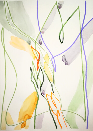 Peinture intitulée "Line I" par Yuliya Bardun, Œuvre d'art originale, Aquarelle