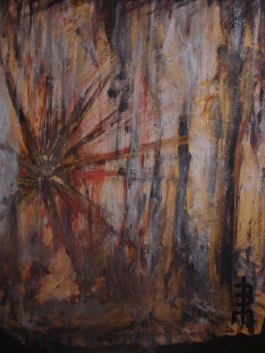 Schilderij getiteld "Darkness" door Marc Barges, Origineel Kunstwerk, Acryl