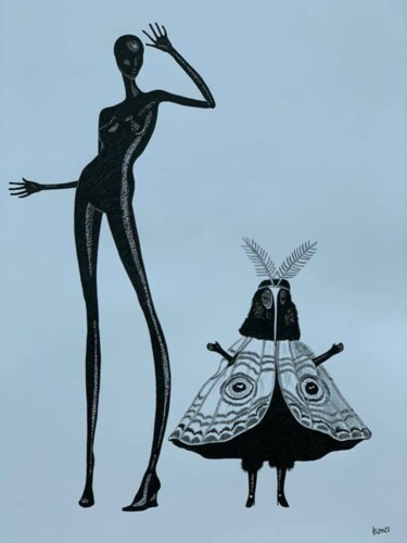 Рисунок под названием "Irregular couple 2" - Eugene Baraban, Подлинное произведение искусства, Чернила