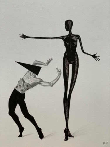 Рисунок под названием "Irregular couple" - Eugene Baraban, Подлинное произведение искусства, Чернила