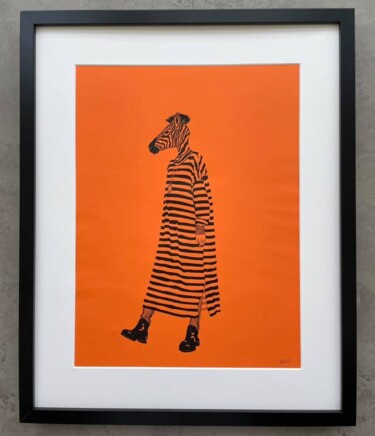 Рисунок под названием "Zebra 15" - Eugene Baraban, Подлинное произведение искусства, Чернила