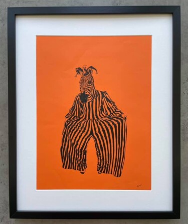 Рисунок под названием "Zebra 16" - Eugene Baraban, Подлинное произведение искусства, Чернила