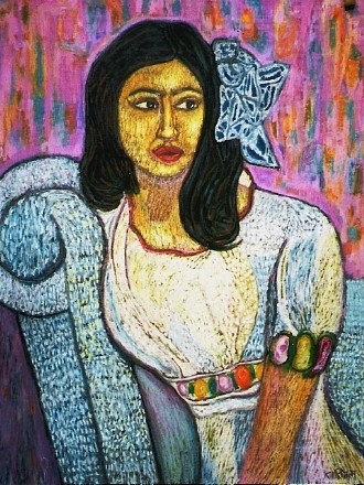 Painting titled "My love" by Barindam Bose, Original Artwork, Oil