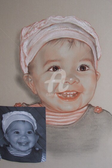 Pintura intitulada "bebebonnet.jpg" por Karmailo, Obras de arte originais, Pastel