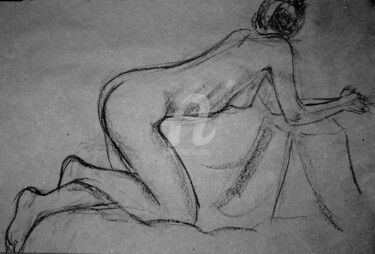 Drawing titled "TANIA 1" by Karmailo, Original Artwork, Charcoal
