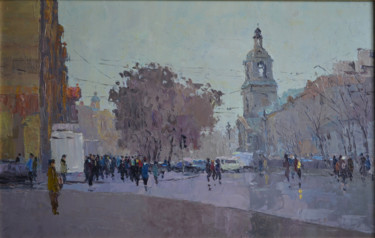 Painting titled "Осень в городе N" by Boris Chepkasov, Original Artwork, Oil