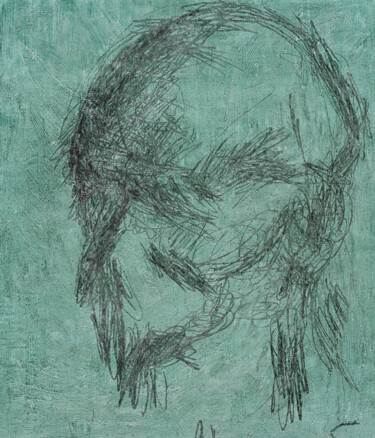 Картина под названием "Portrait of a Man" - Ihar Barkhatkou, Подлинное произведение искусства, Масло