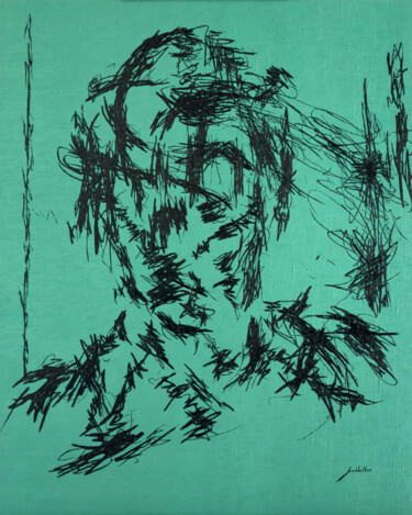 Картина под названием "Modern Face" - Ihar Barkhatkou, Подлинное произведение искусства, Масло Установлен на Деревянная рама…