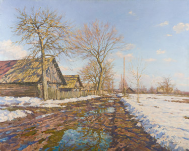 Painting titled "Spring. Countryside…" by Igor Barkhatkov, Original Artwork, Oil