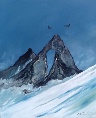 Painting titled "Aiguille percée" by Flachet, Original Artwork, Oil