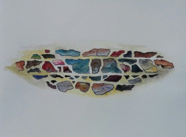 Dessin intitulée "Mur breton" par Flachet, Œuvre d'art originale, Acrylique