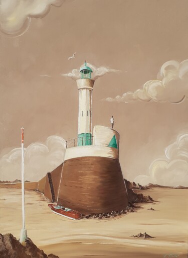 Peinture intitulée "Riva... ge de Breta…" par Flachet, Œuvre d'art originale, Huile